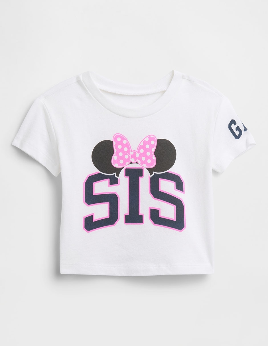 Playera Minnie Mouse manga corta para bebé niña