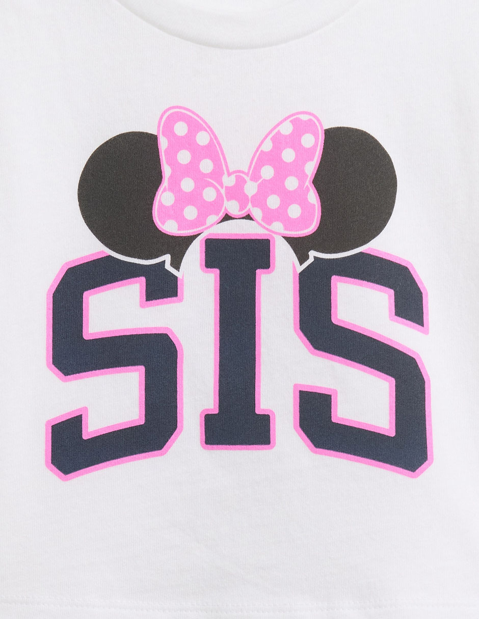 Playera Minnie Mouse manga corta para bebé niña