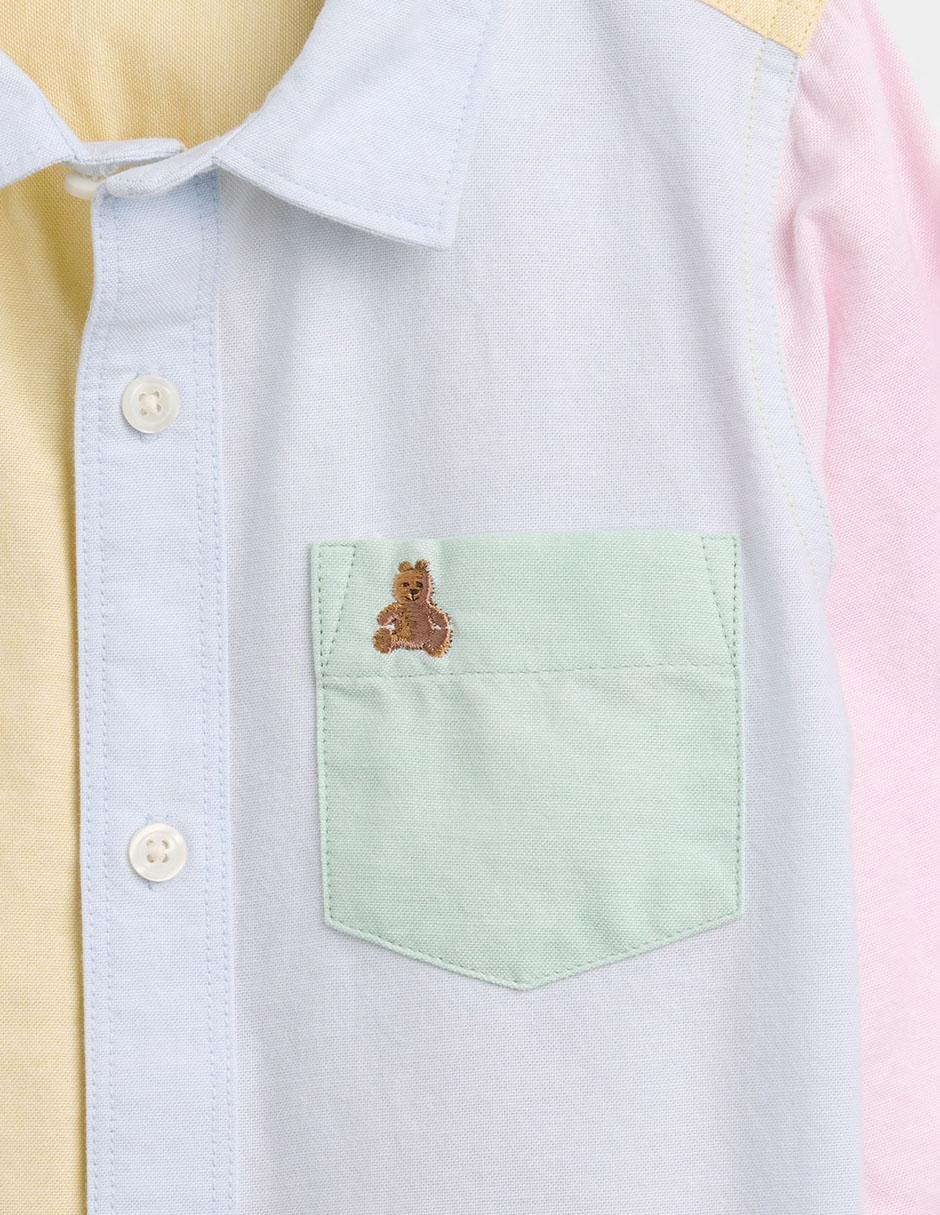 Camisa casual de algodón manga larga para bebé niño