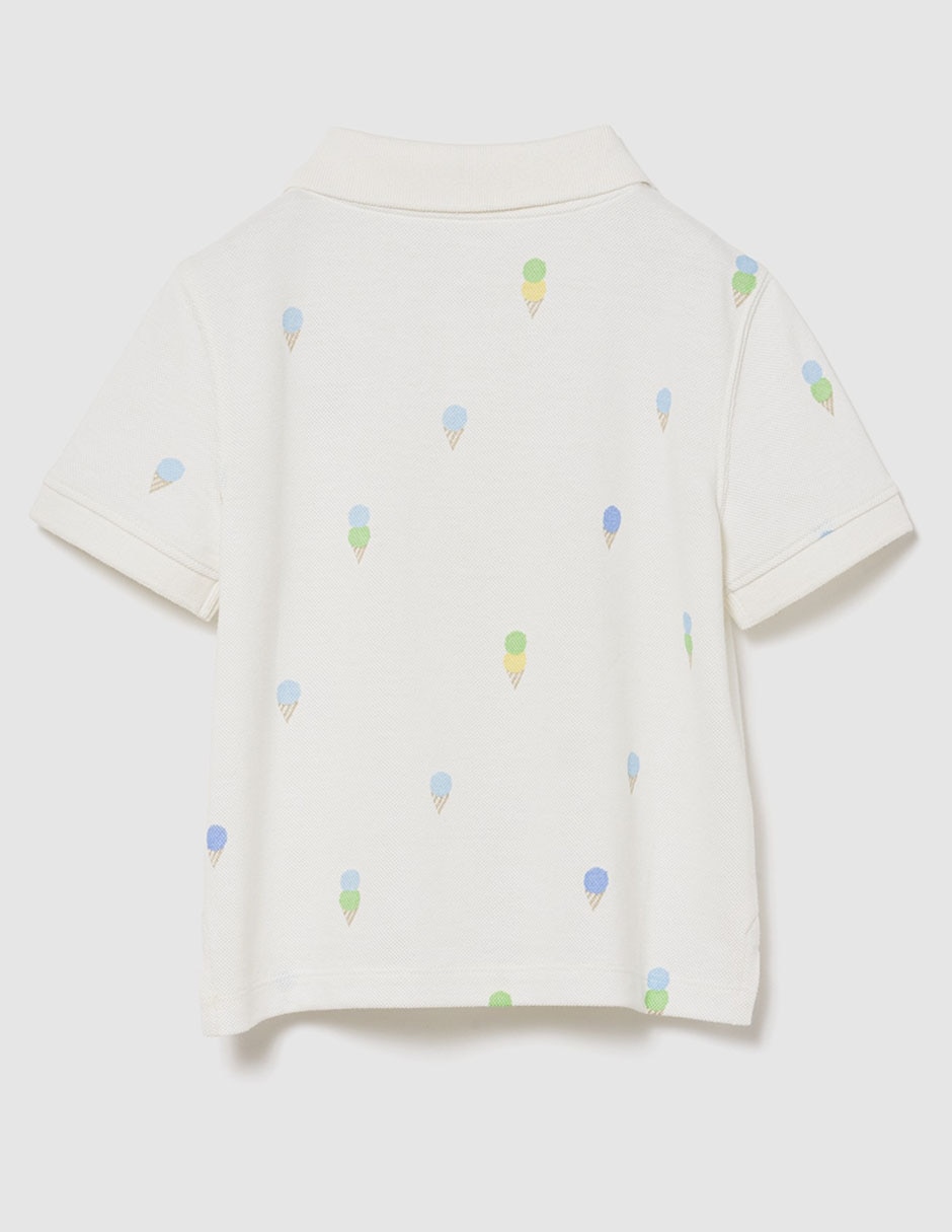 Playera tipo polo de algodón para niño