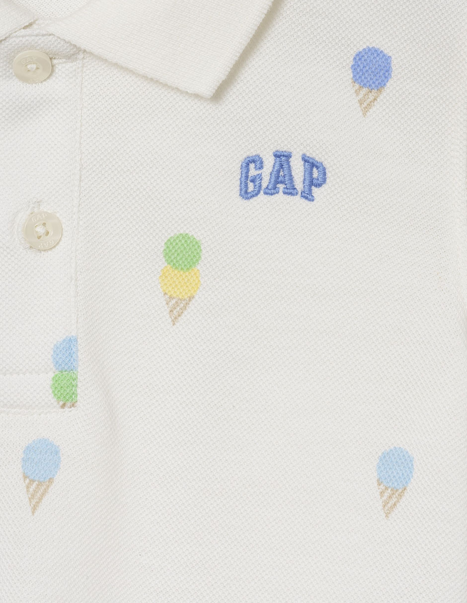 Playera tipo polo de algodón para niño