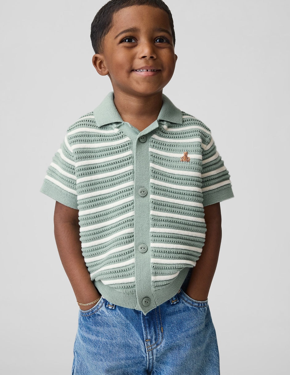 Playera tipo polo de algodón para niño