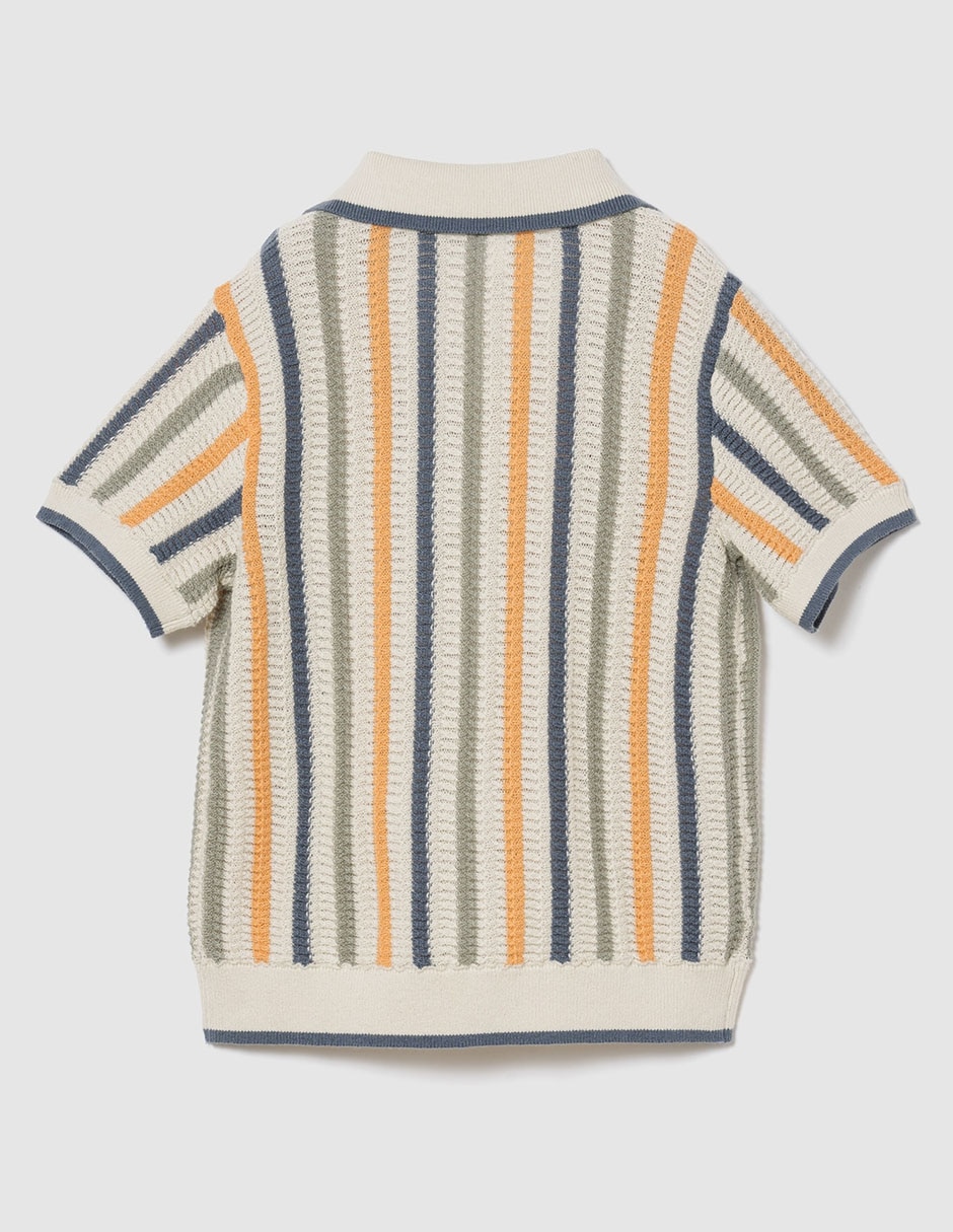 Playera tipo polo de algodón para niño