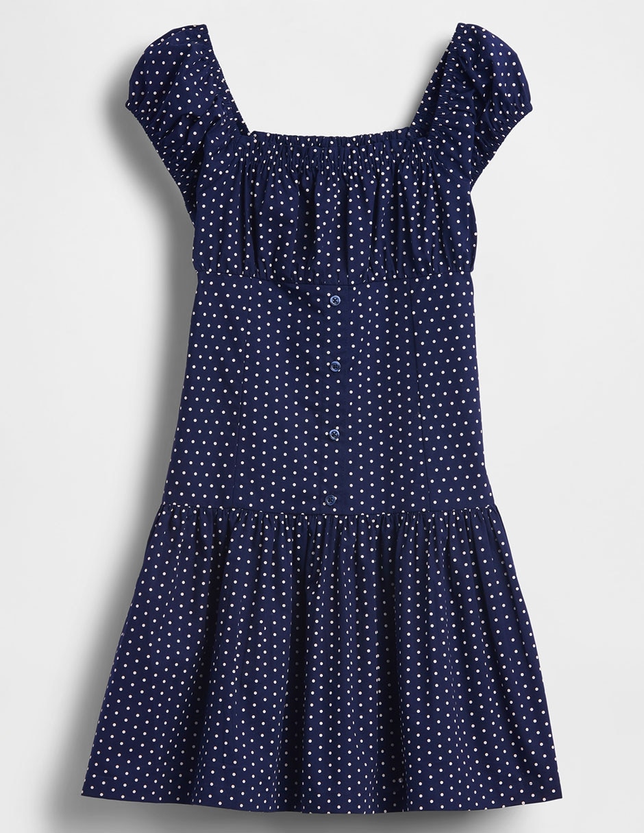 Vestido manga cap para niña
