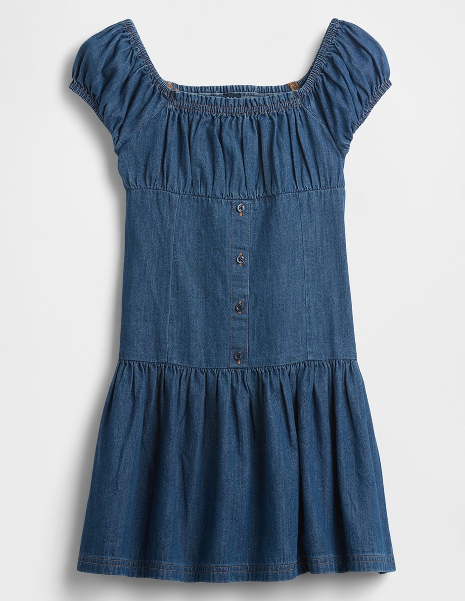 Vestido manga globo para niña