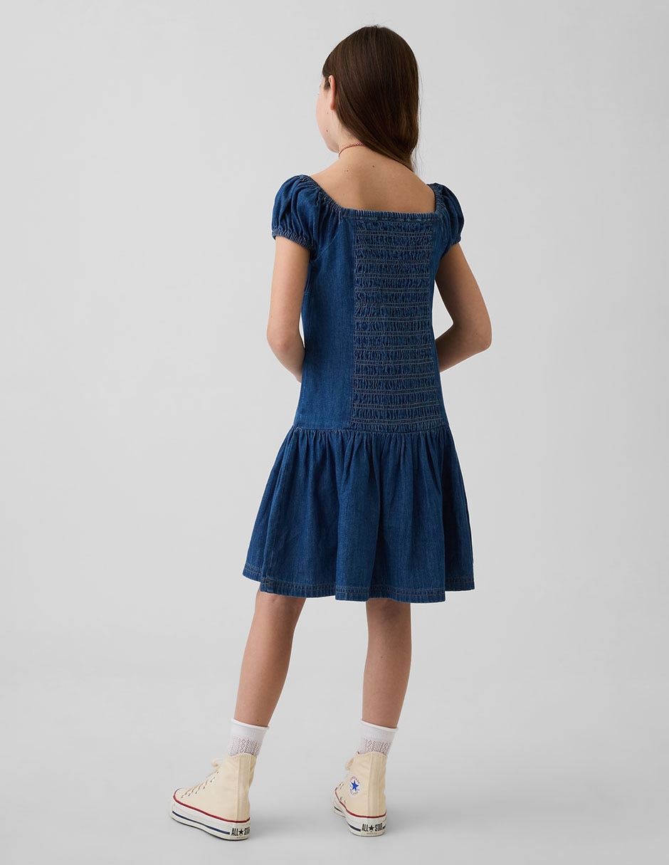 Vestido manga globo para niña