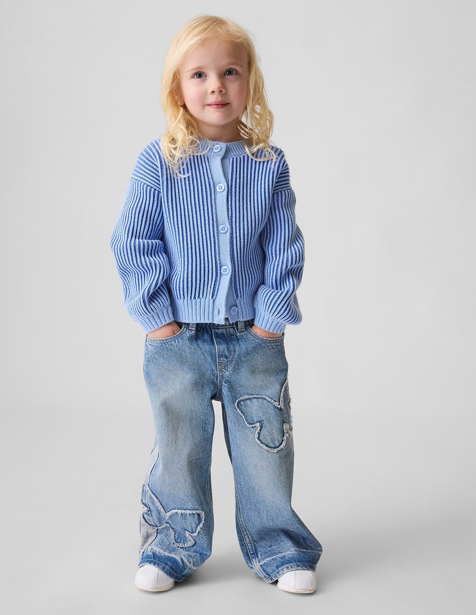 Jeans baggy lavado bitono para niña