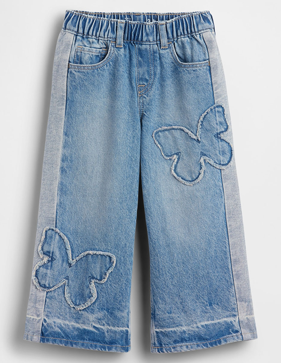 Jeans baggy lavado bitono para niña
