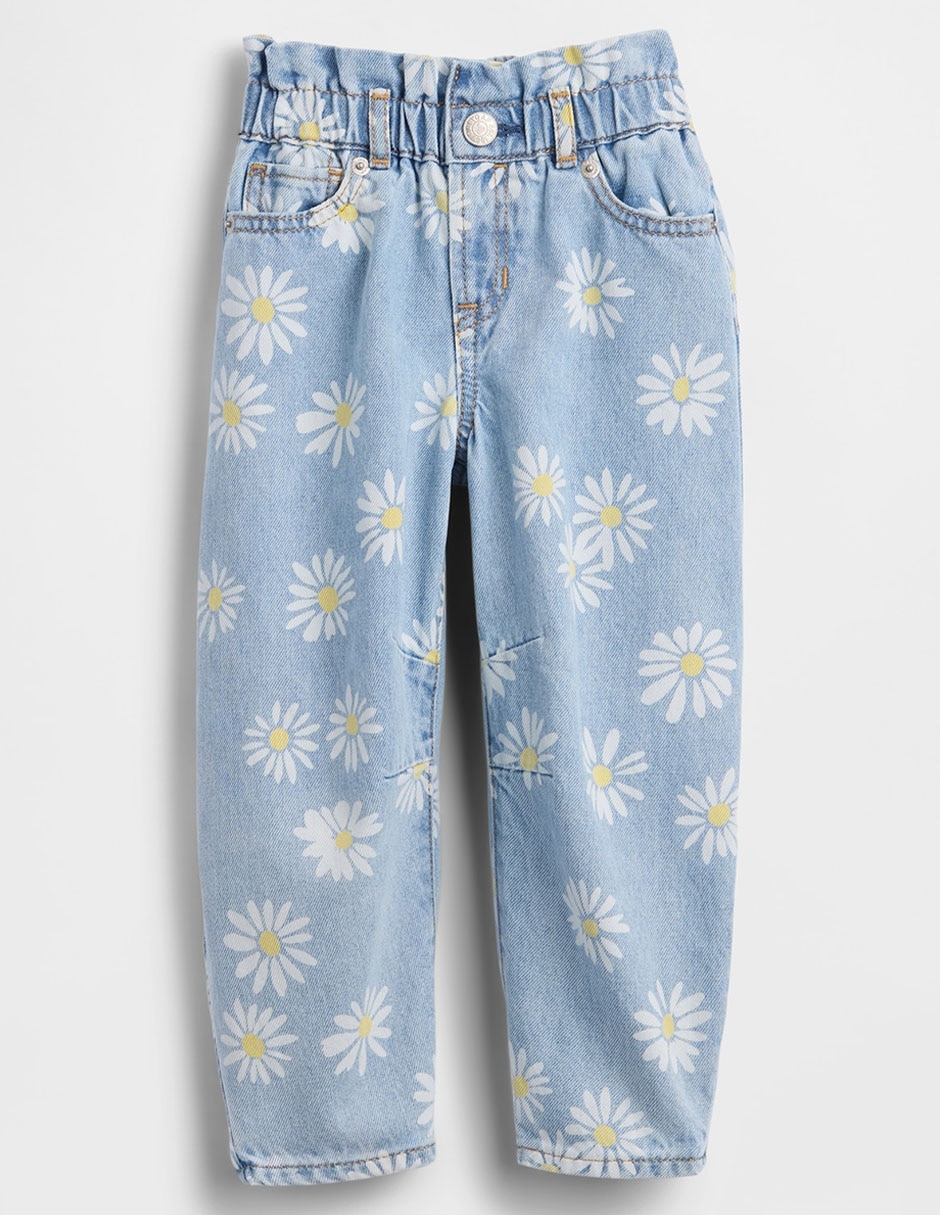 Jeans amplio lavado claro para niña