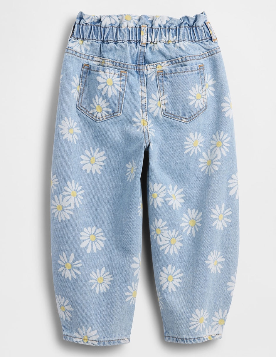 Jeans amplio lavado claro para niña