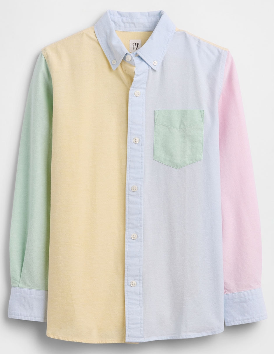 Camisa casual de algodón manga larga para niño 1
