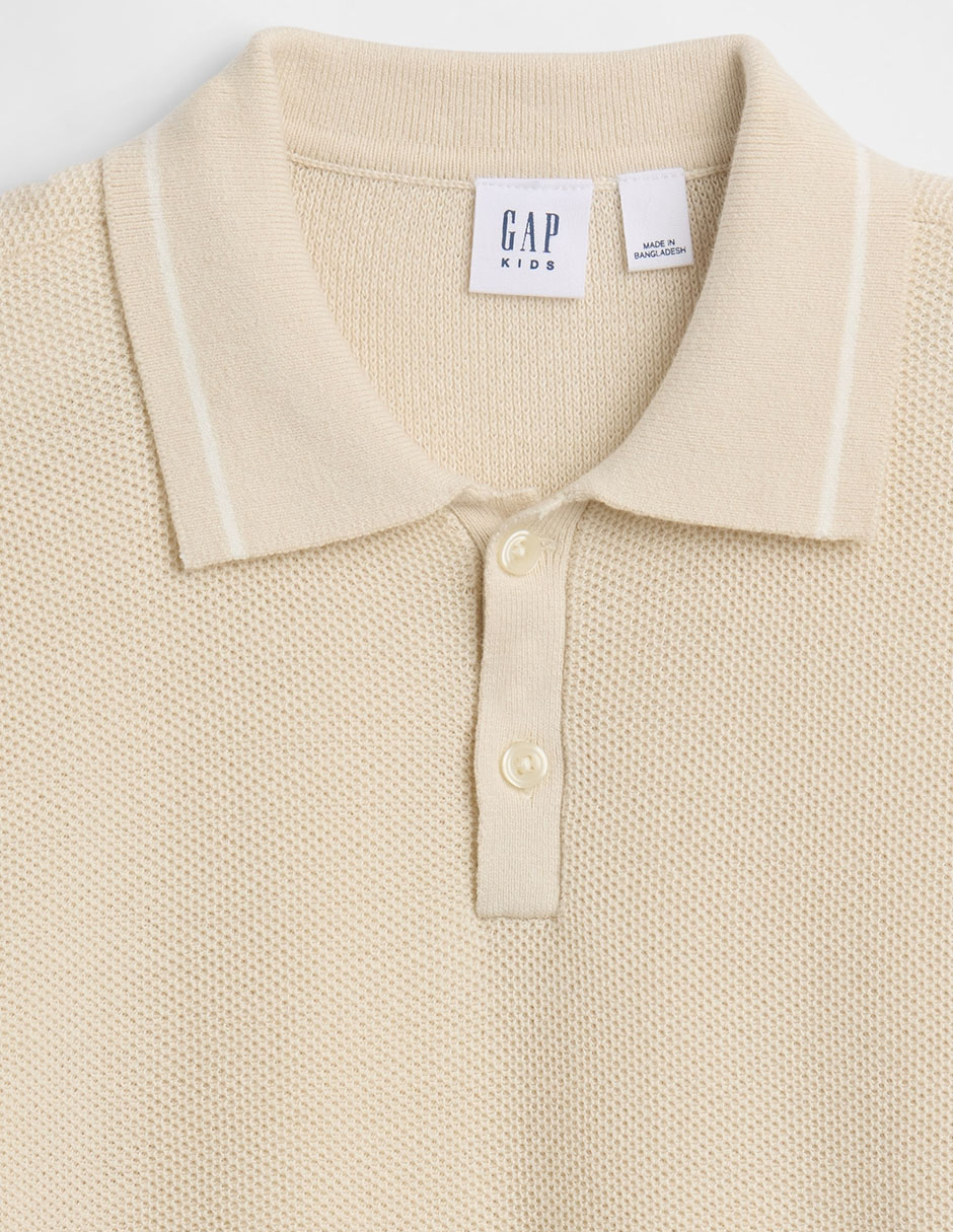 Playera tipo polo de algodón para niño