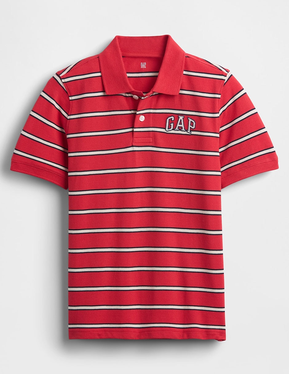 Playera tipo polo de algodón para niño