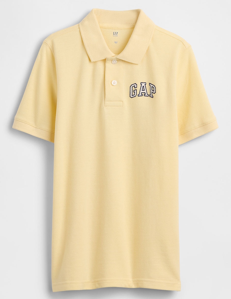 Playera tipo polo de algodón para niño