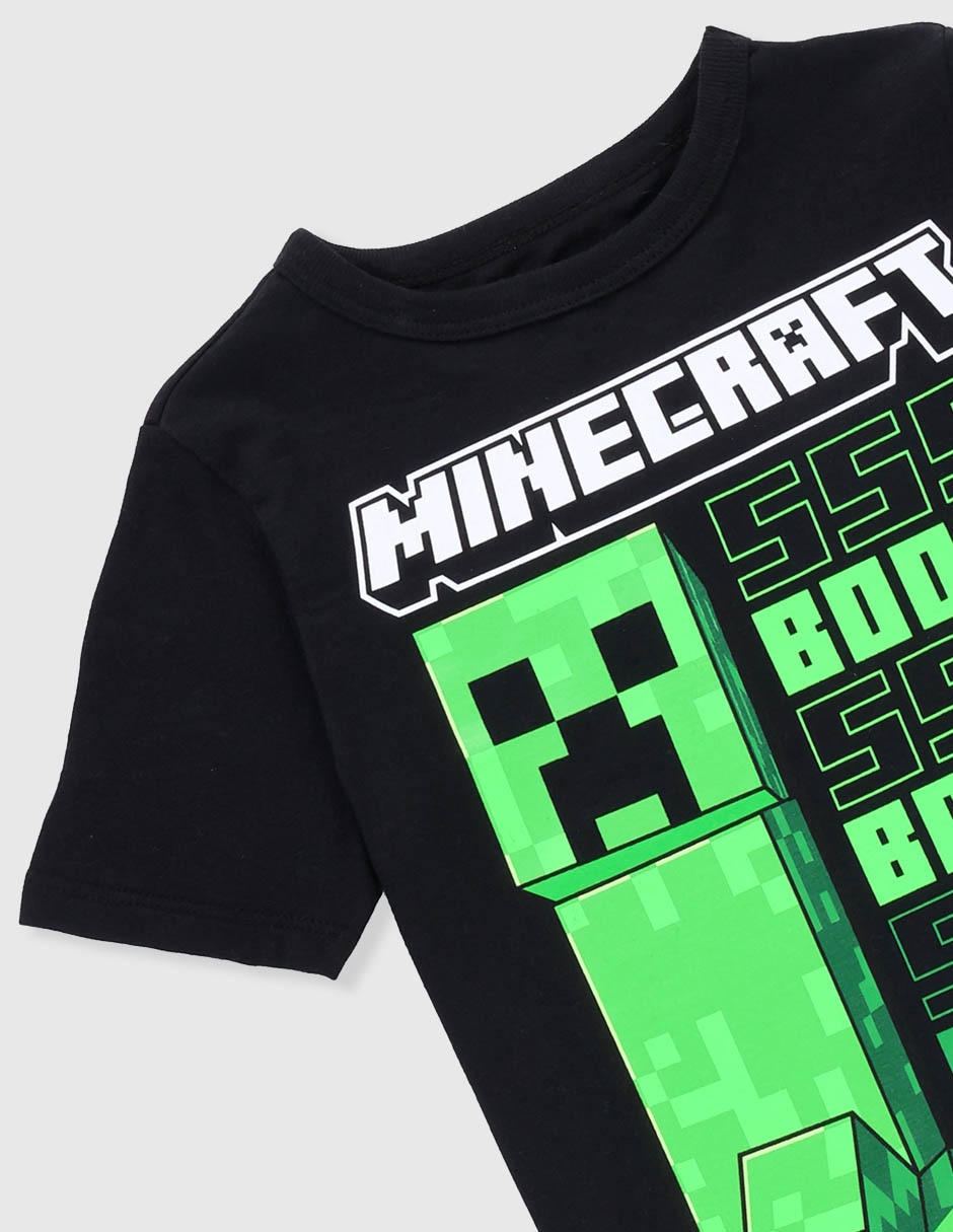 Playera minecraft manga corta para niño