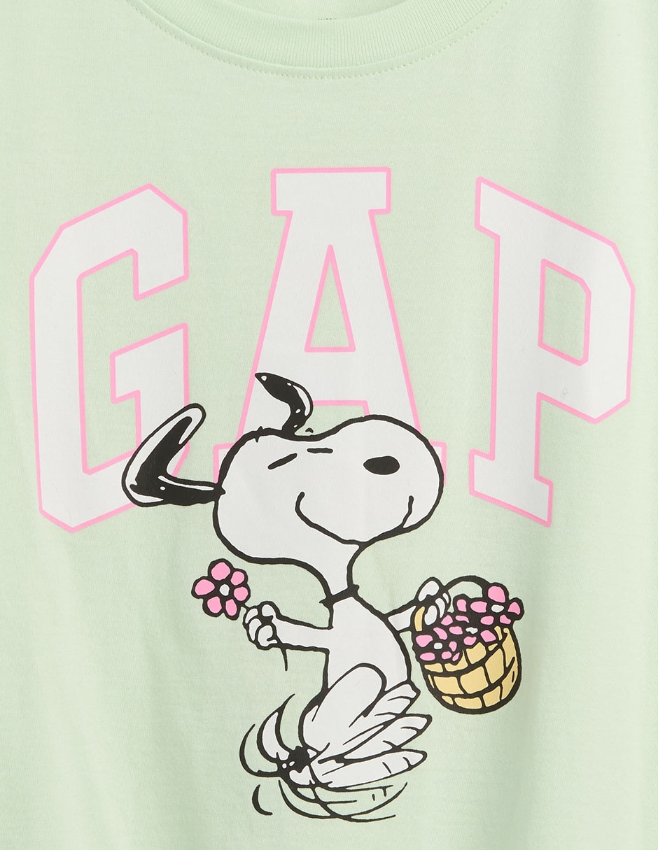 Playera Snoopy manga corta para niña