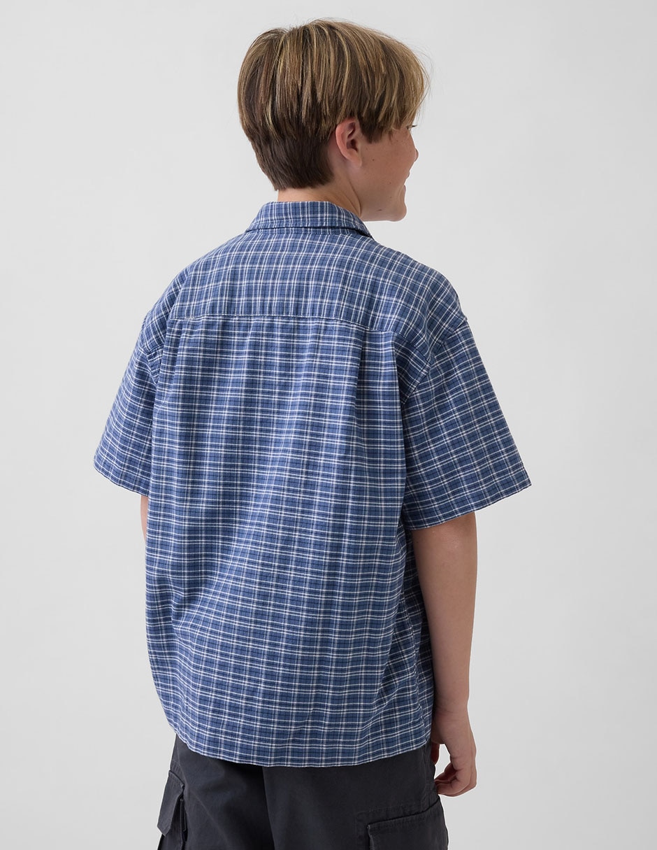Camisa casual de algodón manga corta para niño