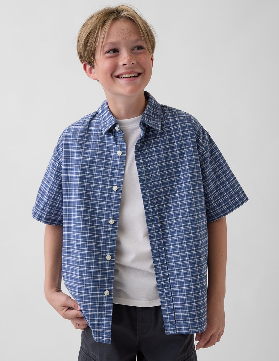 Camisa casual de algodón manga corta para niño 1