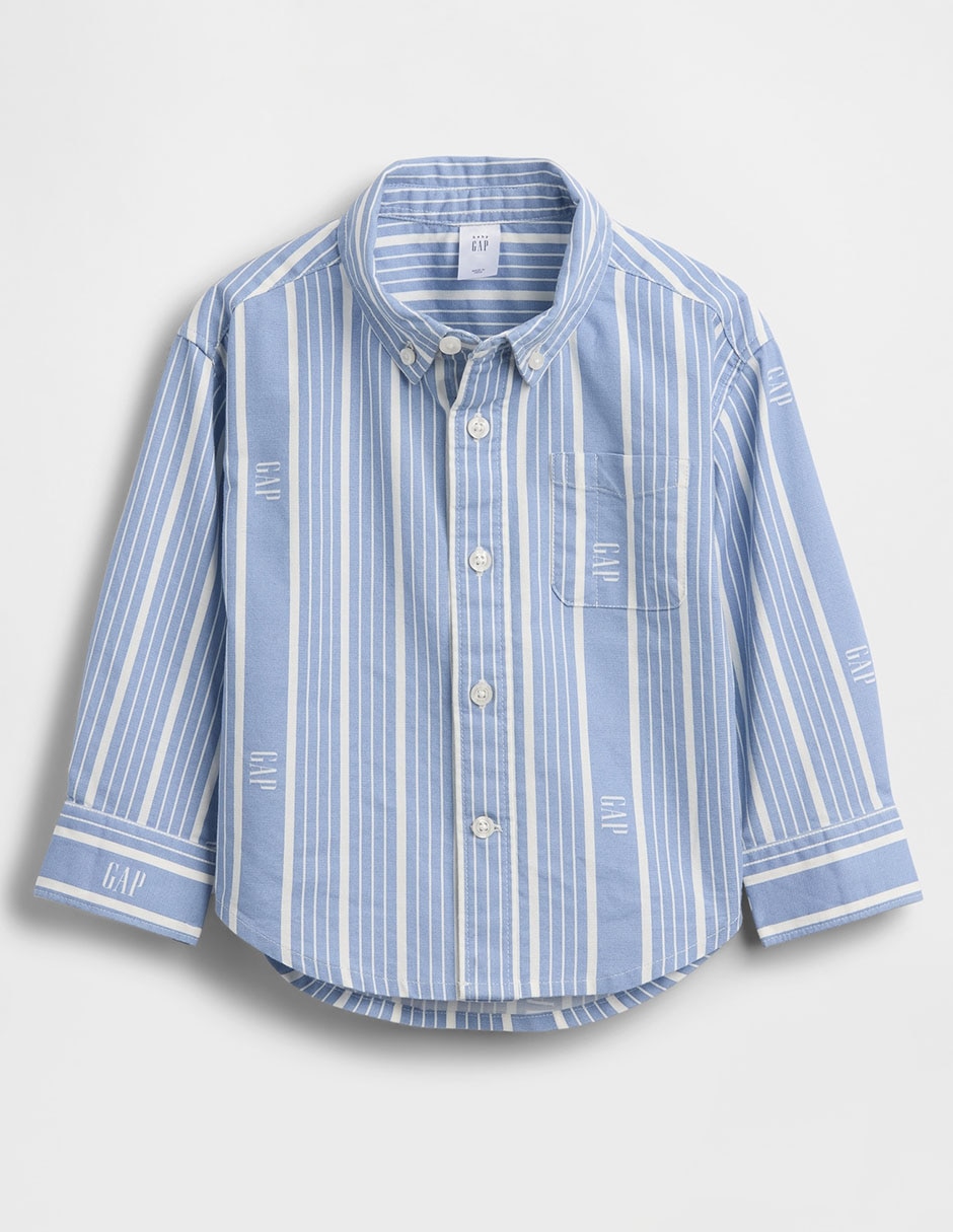 Camisa casual de algodón manga larga para bebé niño