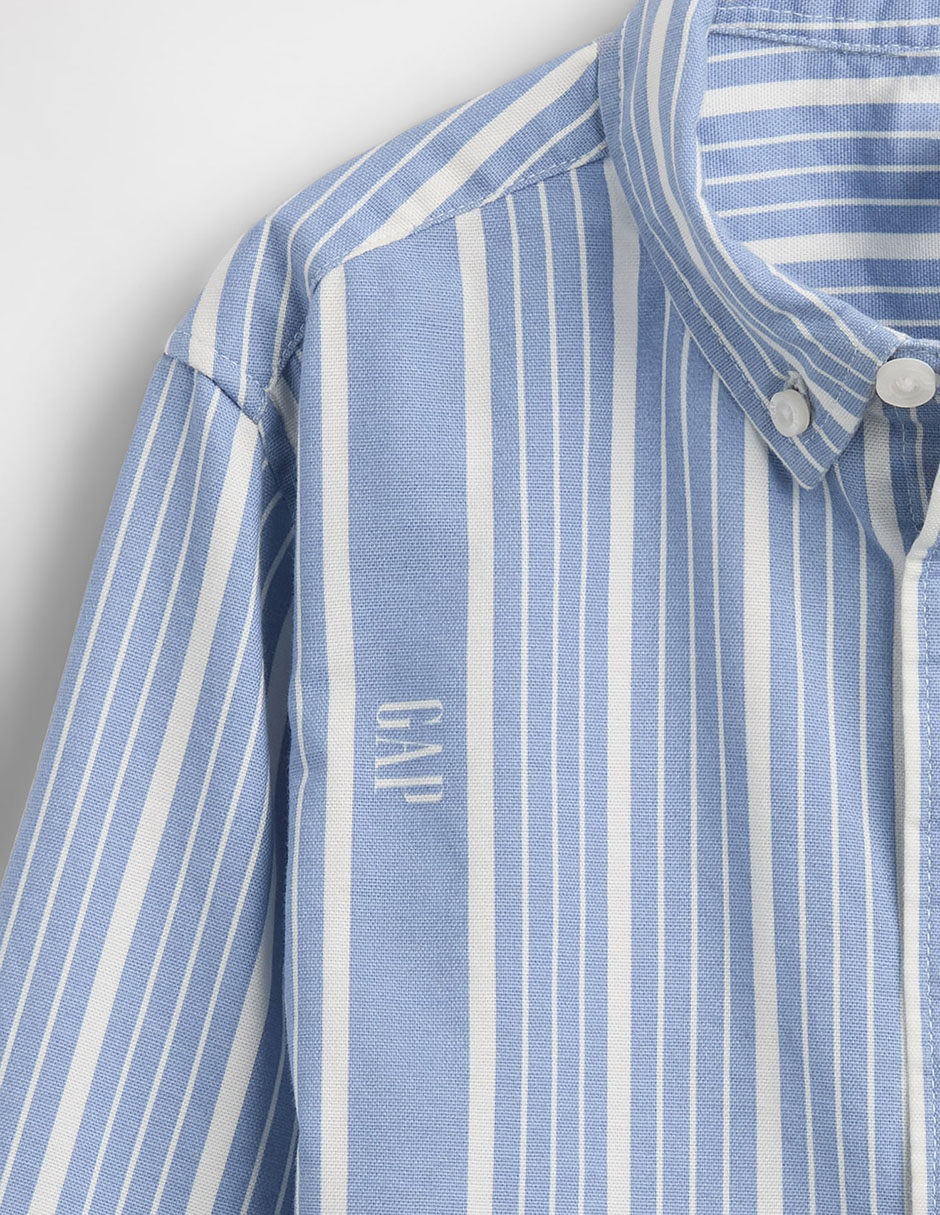 Camisa casual de algodón manga larga para bebé niño