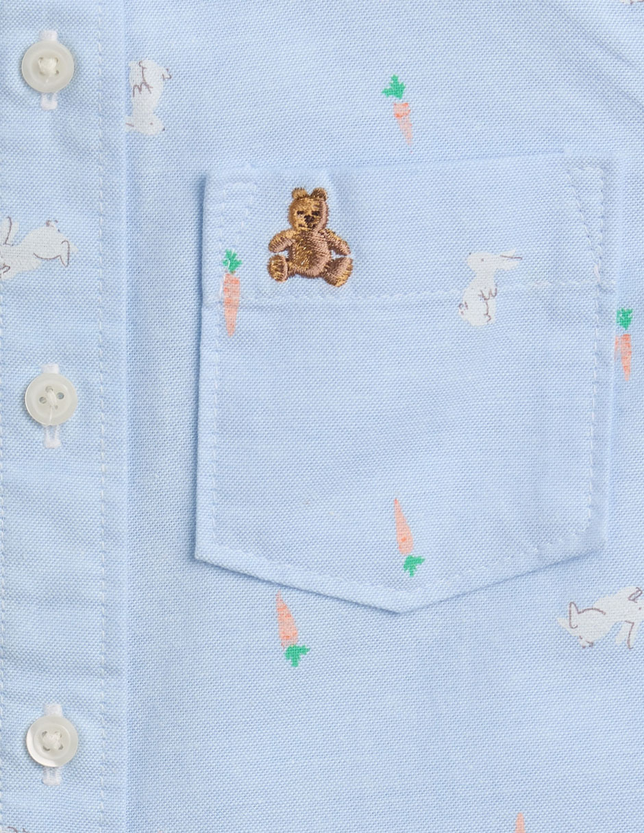 Camisa casual de algodón manga corta para niño