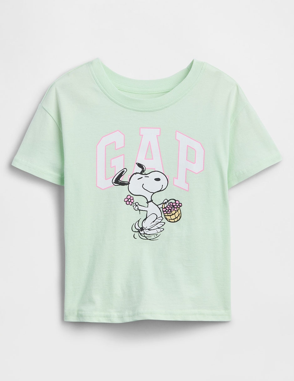 Playera Snoopy Peanuts manga corta para niña