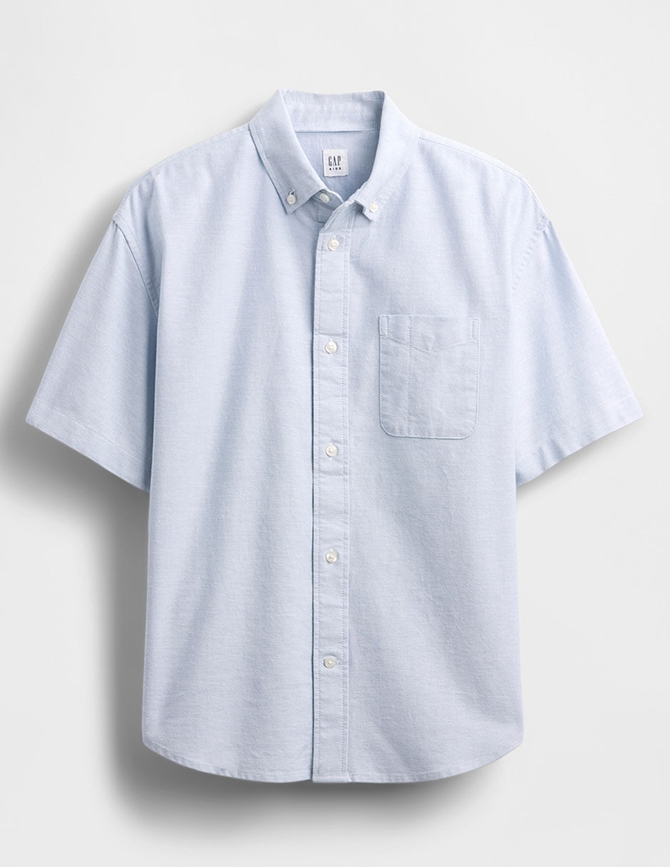 Camisa casual de algodón manga corta para niño