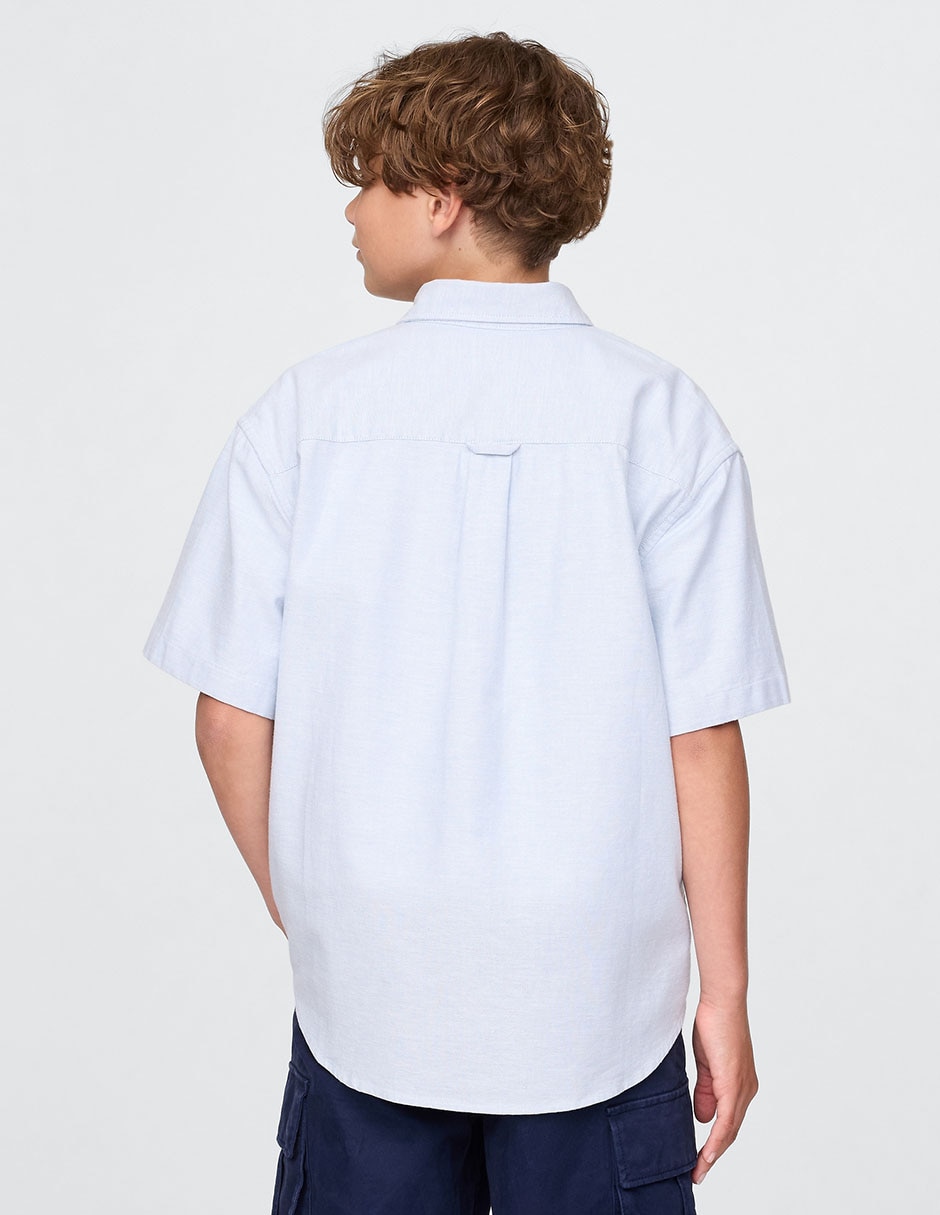Camisa casual de algodón manga corta para niño