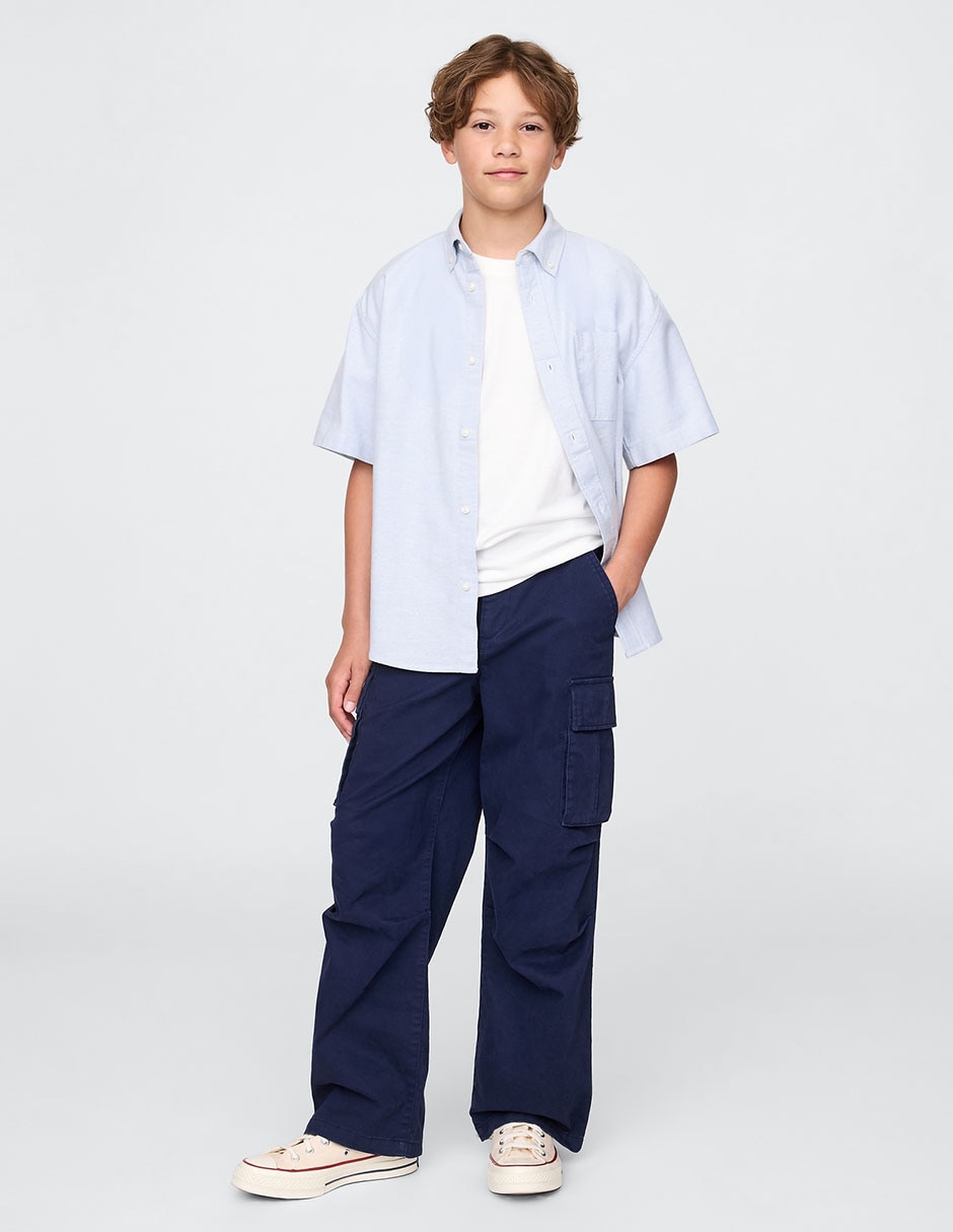 Camisa casual de algodón manga corta para niño