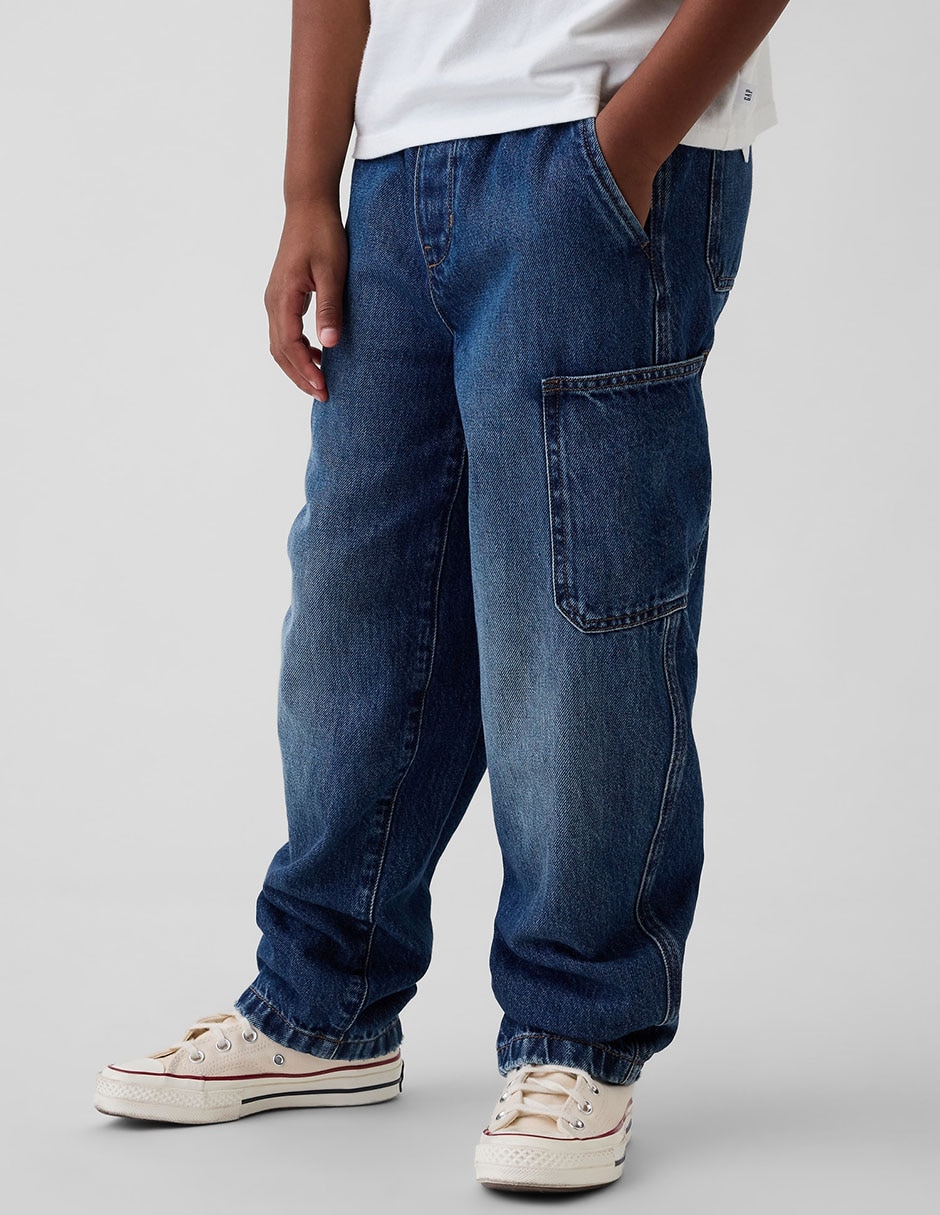 Jeans baggy lavado medio para niño