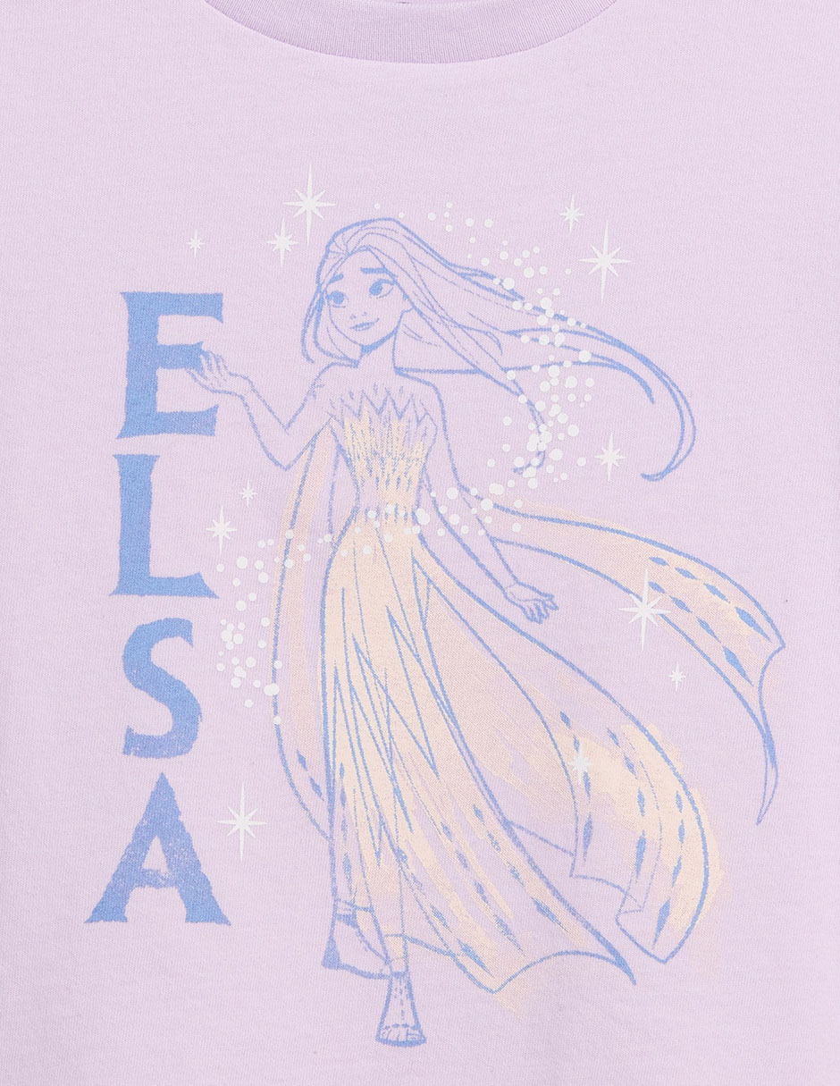 Playera Elsa manga corta para bebé niña