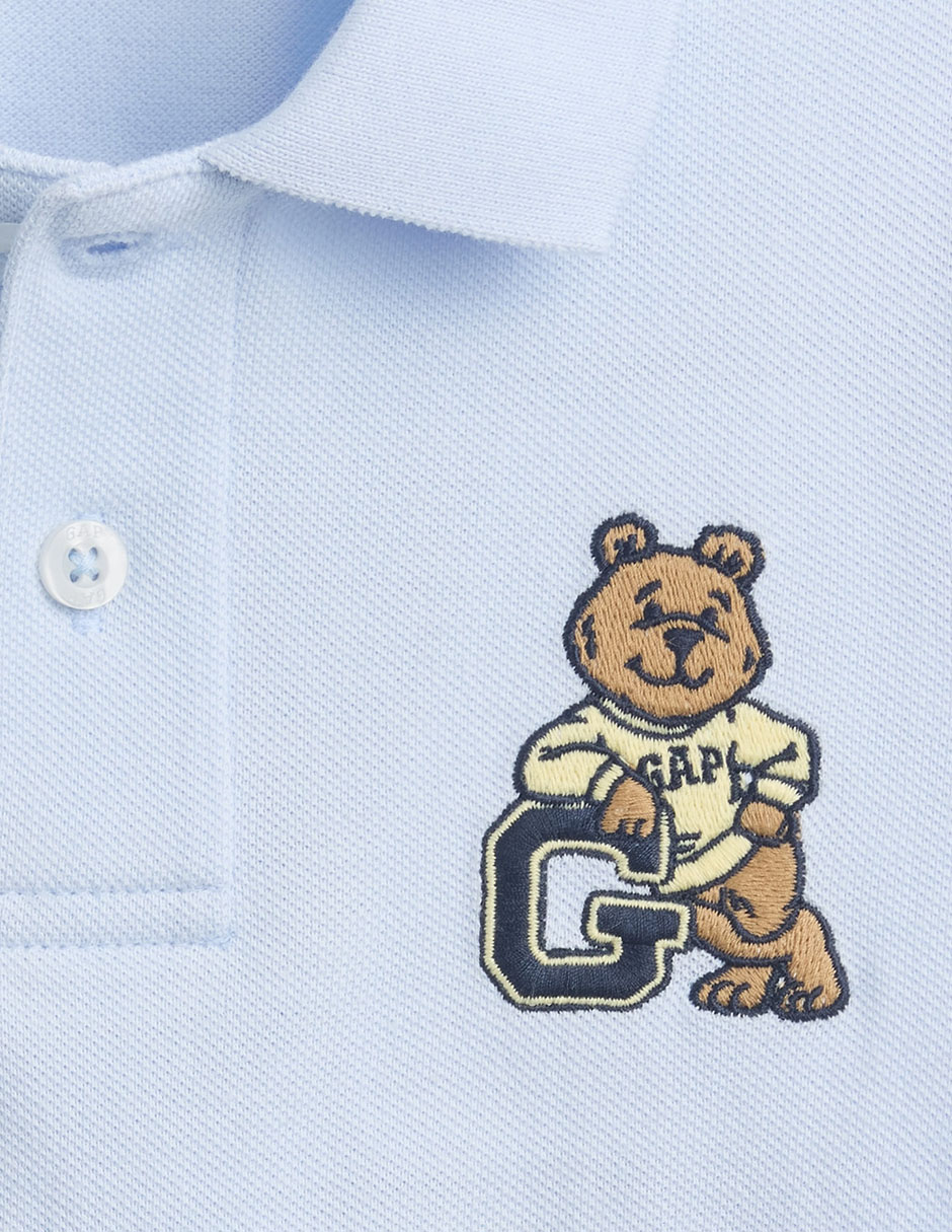 Playera tipo polo de algodón para bebé niño