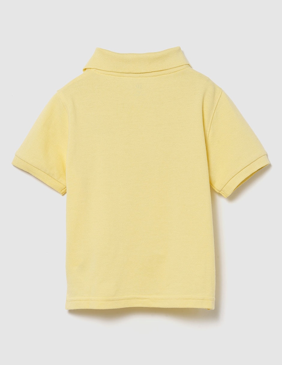 Playera tipo polo de algodón para bebé niño