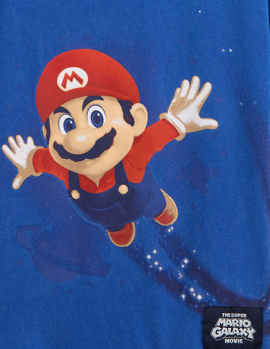 Playera Mario Bros manga al codo para niño