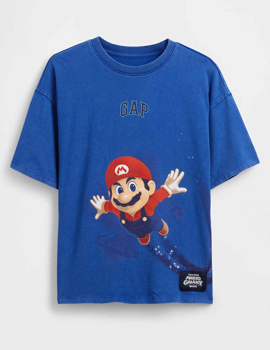 Playera Mario Bros manga al codo para niño
