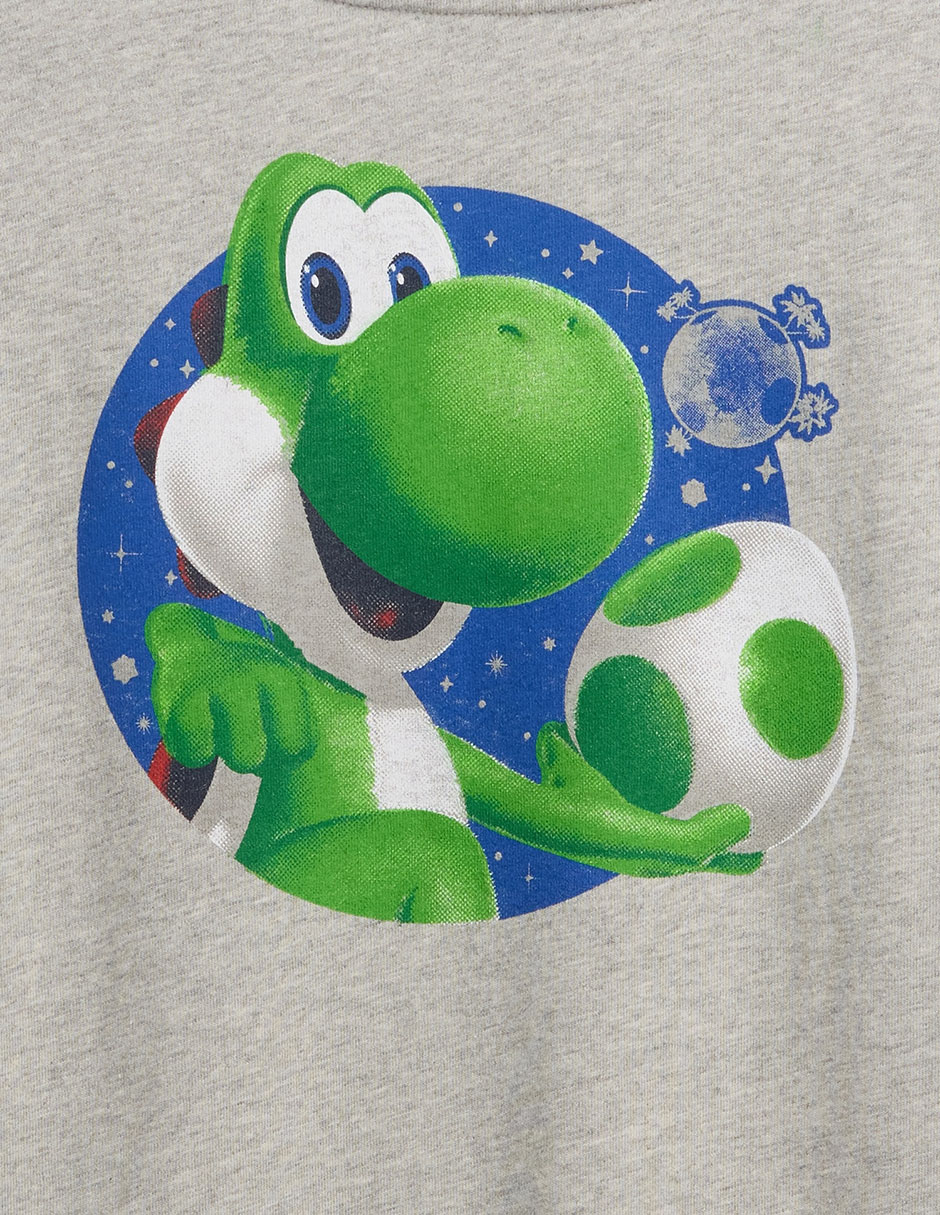 Playera Yoshi Mario Bros manga al codo para niño
