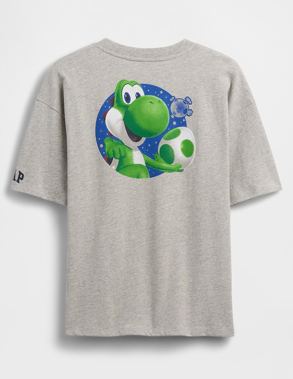 Playera Yoshi Mario Bros manga al codo para niño
