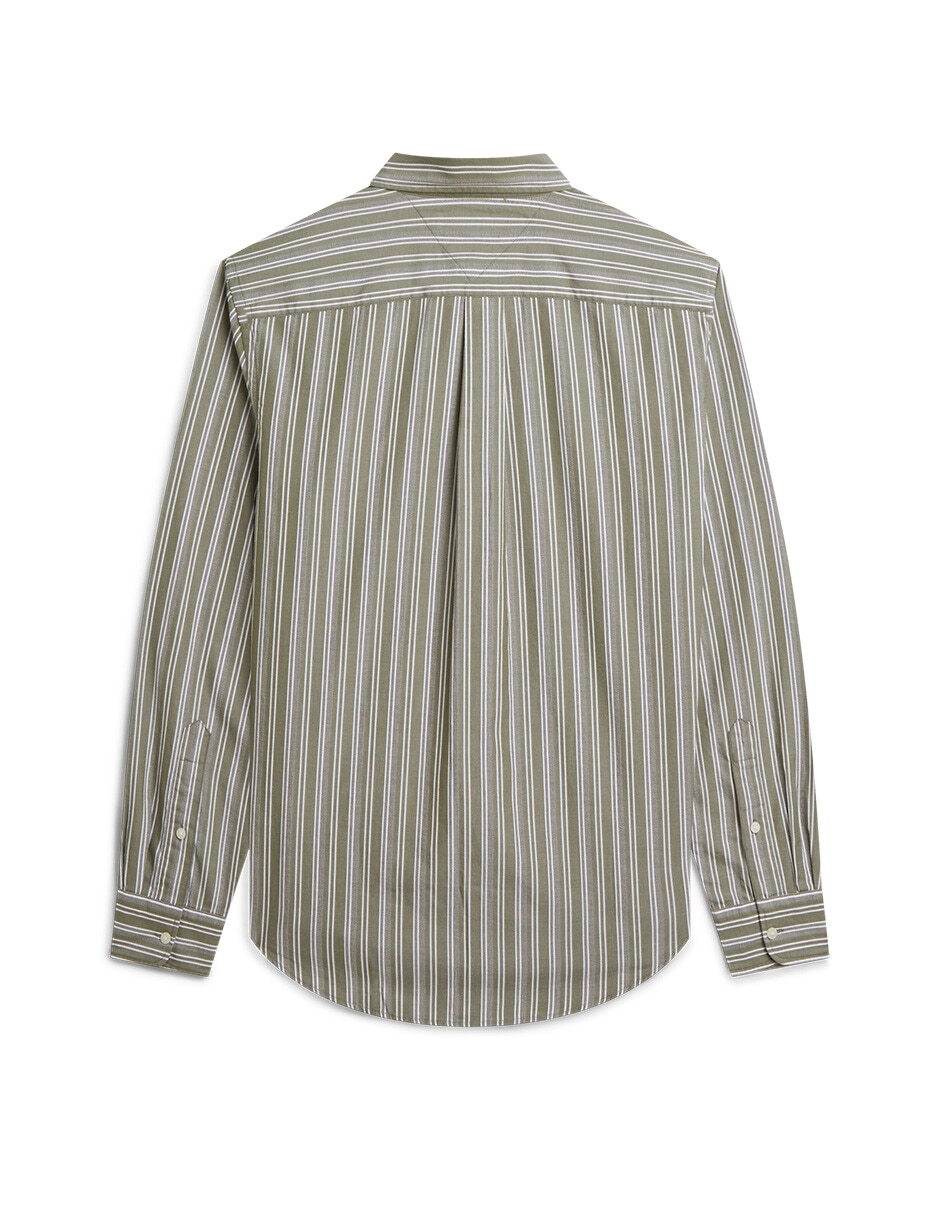 Camisa casual Hilfiger de algodón manga larga para hombre 7