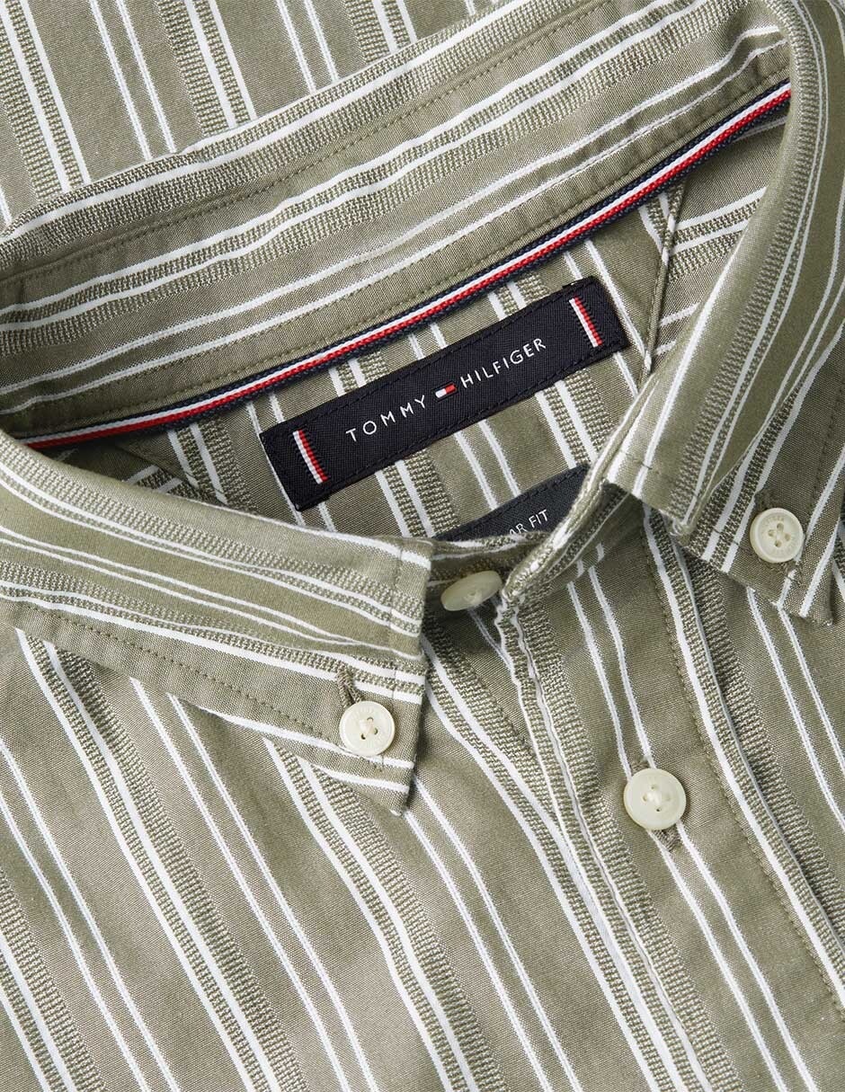 Camisa casual Hilfiger de algodón manga larga para hombre 9