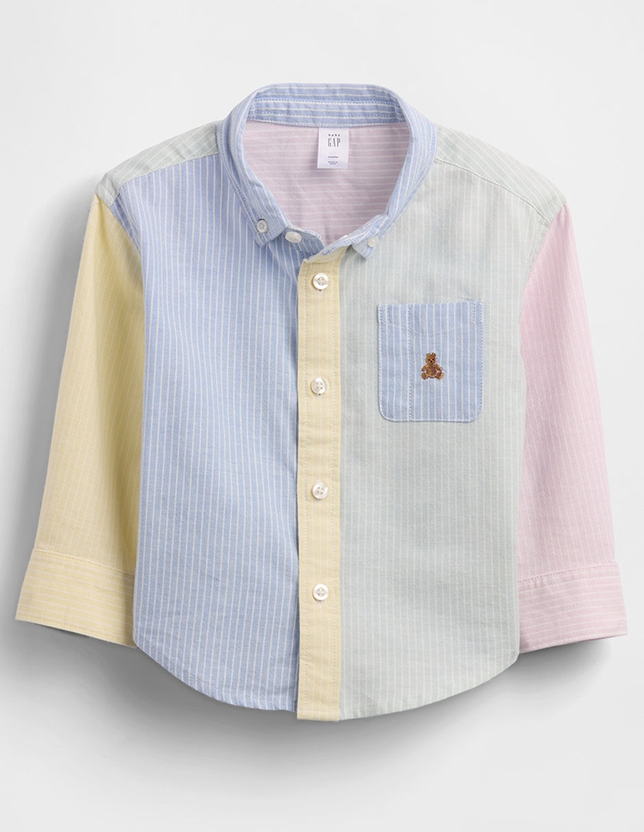 Camisa casual de algodón manga larga para bebé niño