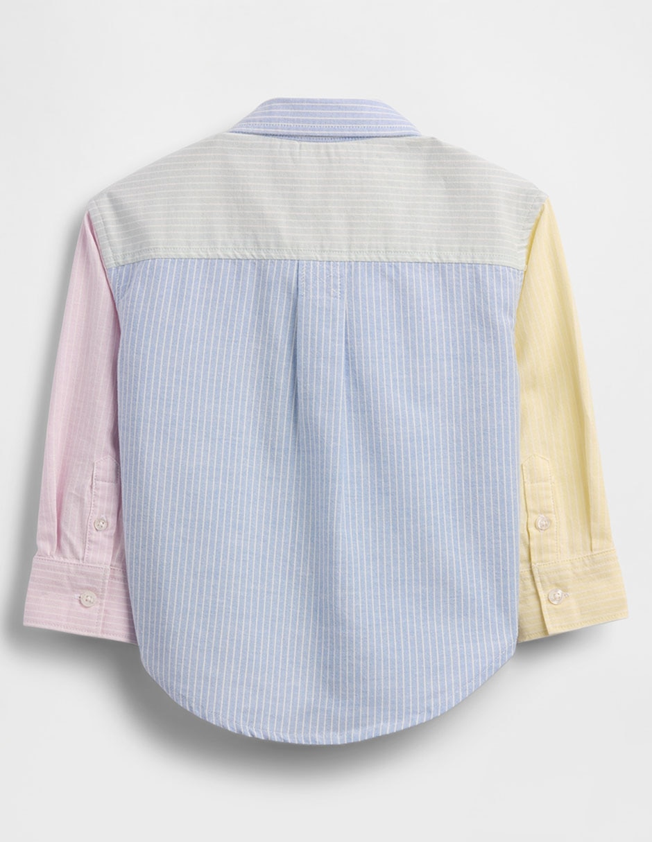 Camisa casual de algodón manga larga para bebé niño