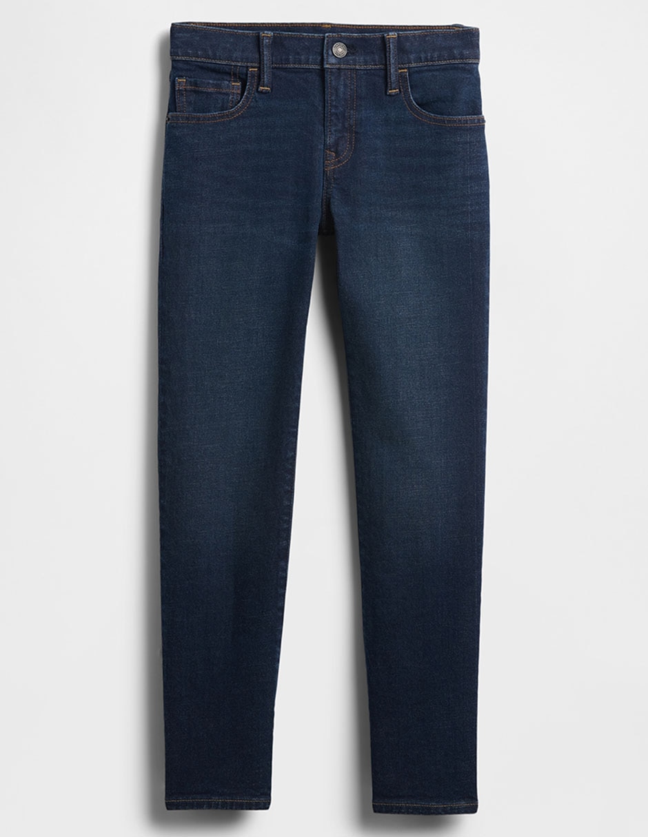 Jeans slim lavado obscuro para niño