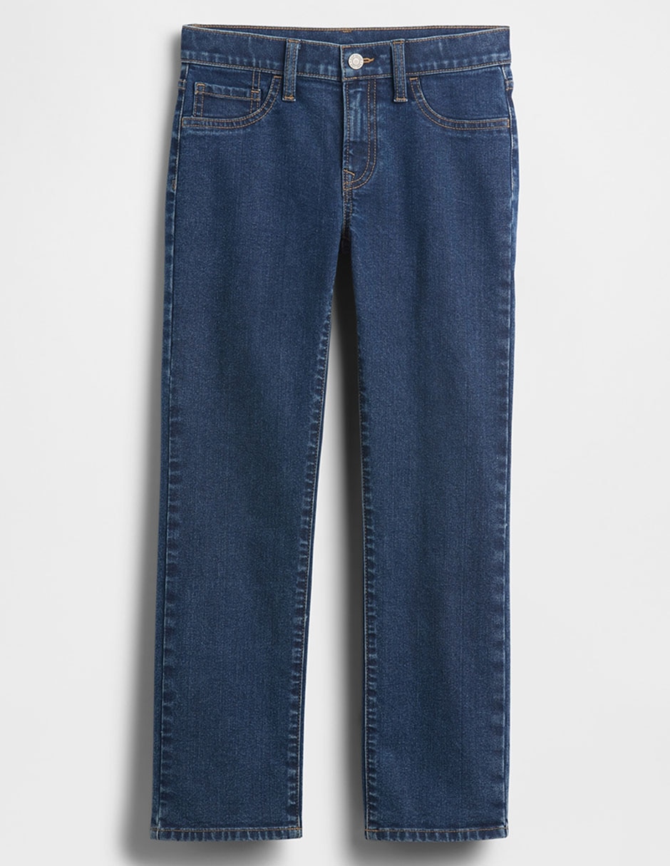 Jeans straight lavado obscuro para niño
