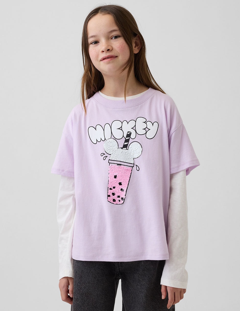 Playera manga corta para niña