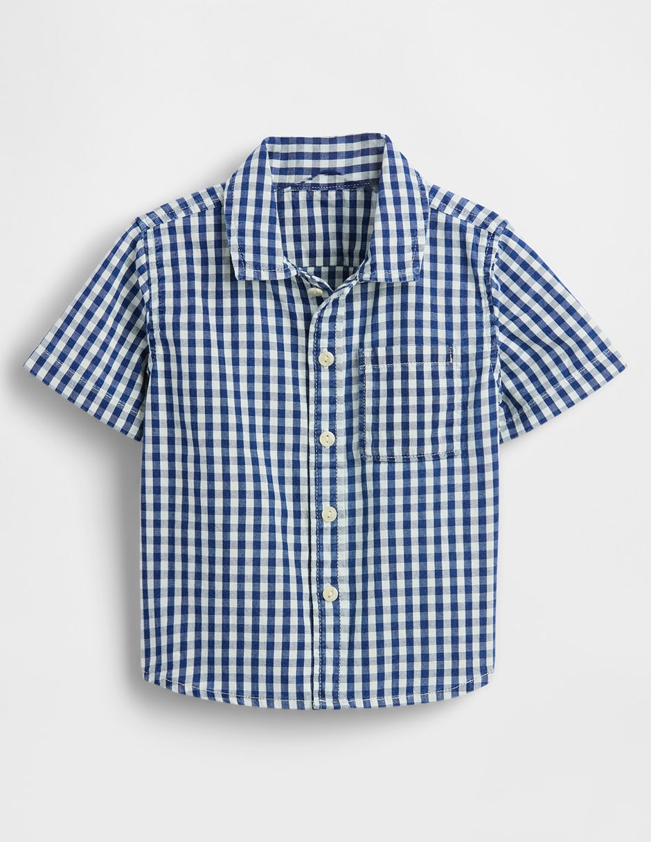 Camisa casual de algodón manga corta para bebé niño
