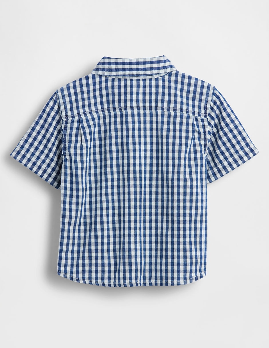Camisa casual de algodón manga corta para bebé niño