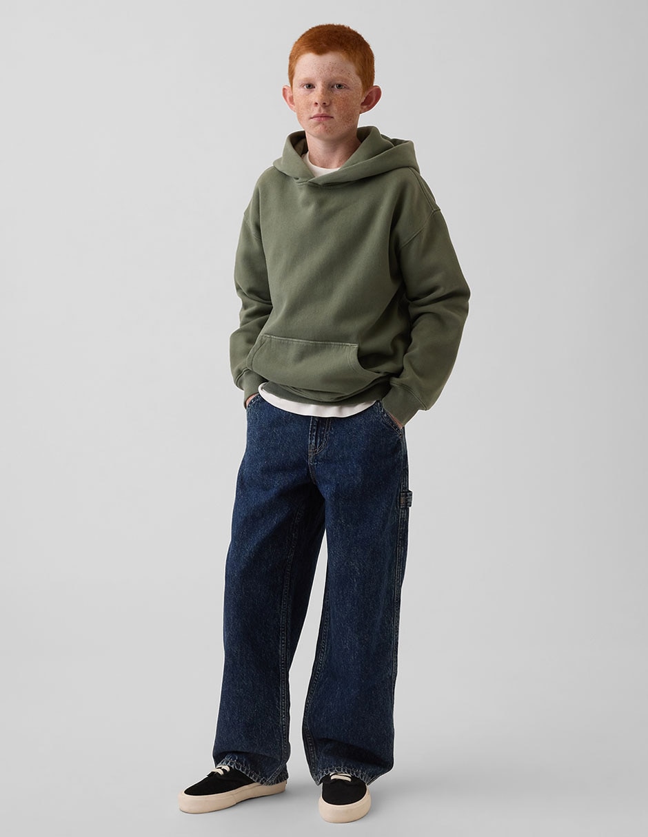 Jeans carpenter baggy lavado obscuro para niño