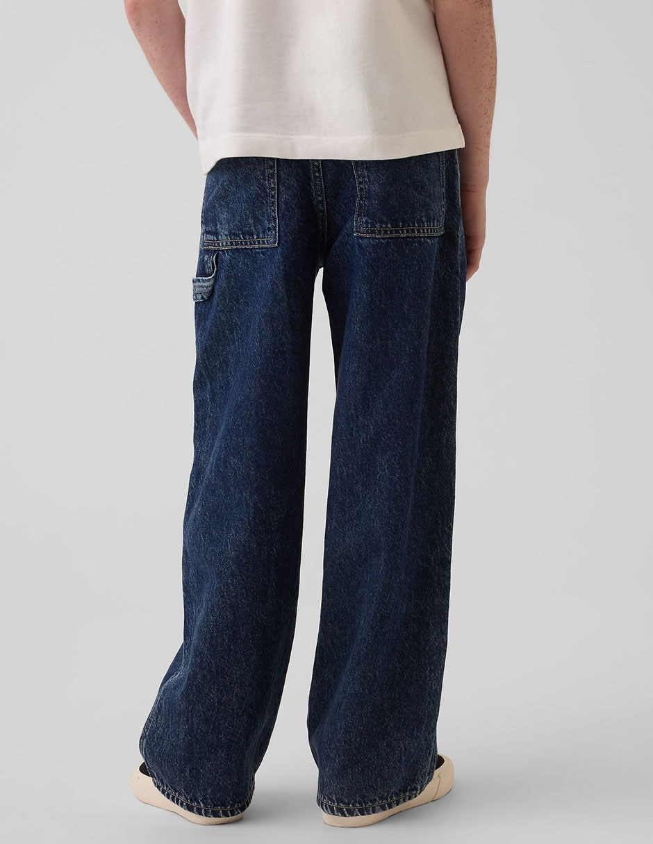 Jeans carpenter baggy lavado obscuro para niño