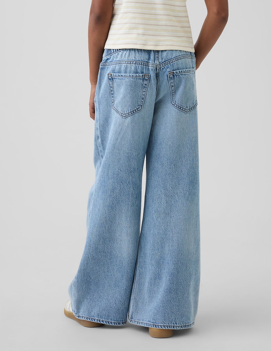 Jeans baggy lavado claro para niña