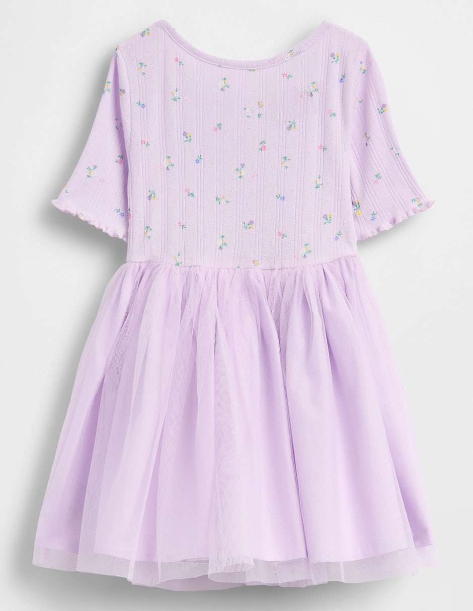 Vestido manga regular para niña